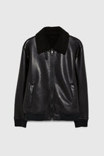 Load image into Gallery viewer, Faux Leather Bomber Jacket