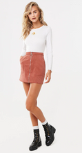 Load image into Gallery viewer, Zip-Front Corduroy Mini Skirt 23