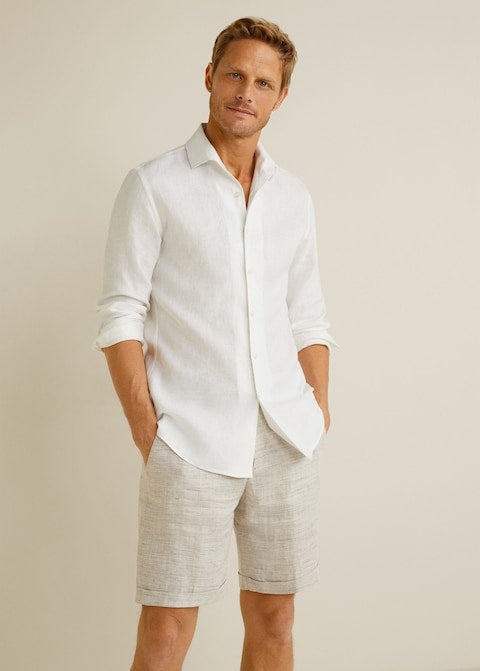 Slim-Fit Linen Shirt