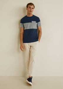 Color Block Cotton T-Shirt