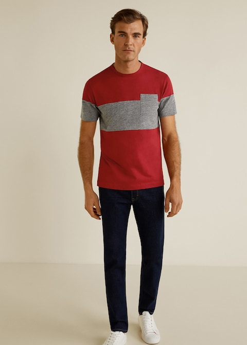 Color Block Cotton T-Shirt