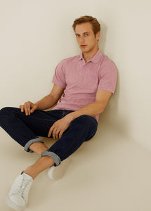 Flecked Cotton Polo T-Shirt