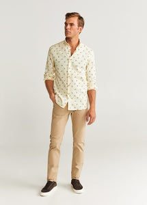 Slim Fit Printed Cotton Shirt