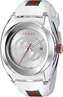 حزام مطاطي Gucci SYNC XXL باللون الأبيض