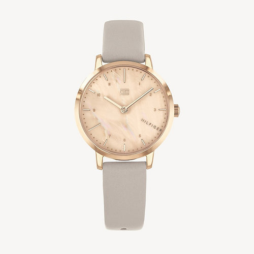 Dress Watch With Grey Leather Strap